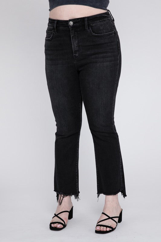 Plus Size High Rise Crop Flare Jeans, Vervet by Flying Monkey