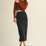 Mustard Seed - BACK SLIT SUEDE SKIRT