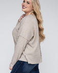 Ribbed Brushed Melange Sweater, Various Colors, Zenana