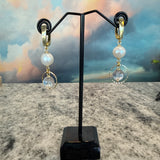 Pearl and gemstone drop Earrings, Zhanna Jewelry