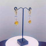 Zhanna Jewelry, Citrine Blue Topaz Drop Earrings