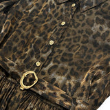 Current Air - Leopard Print Belted Shirt Dress