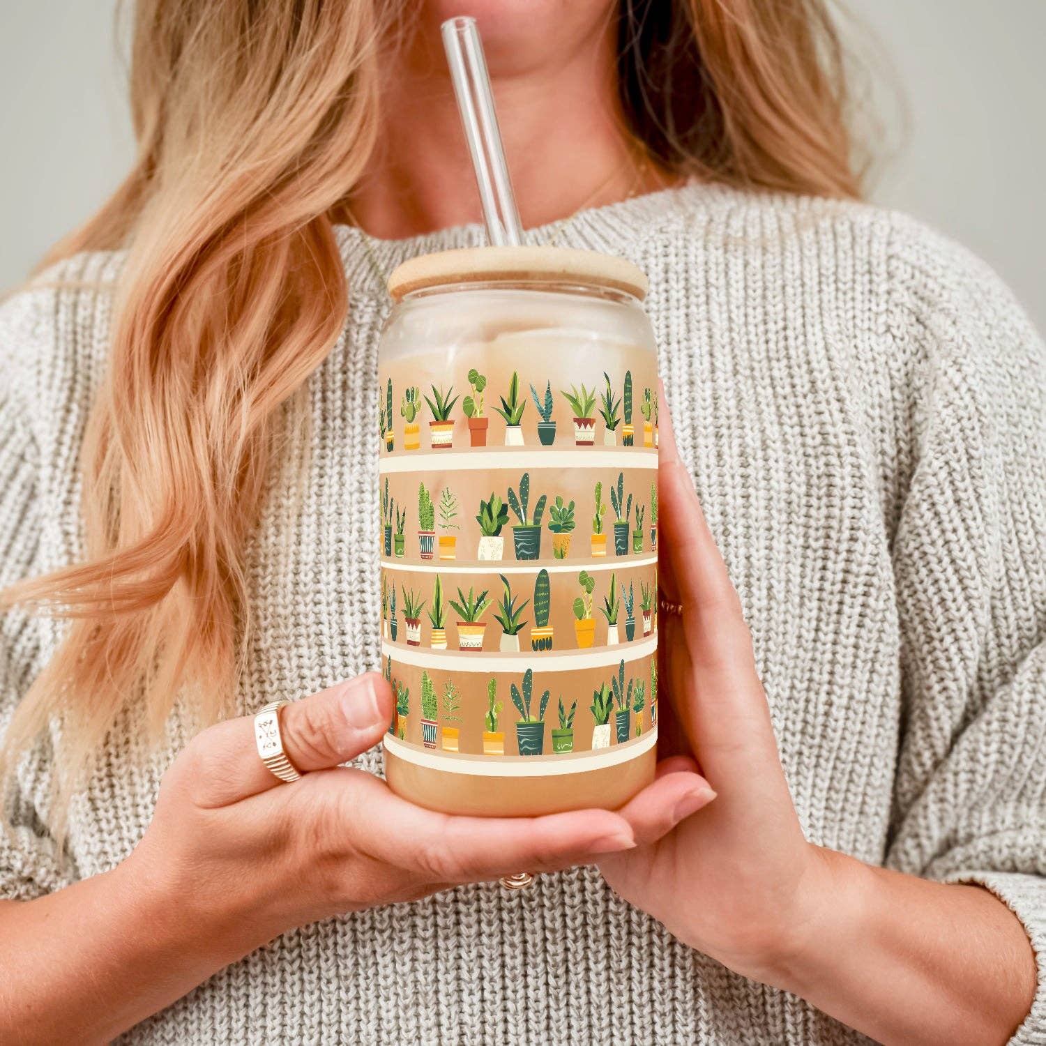 Sip-Sip Hooray! - The Succulent Lover Cup with Lid and Straw