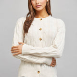 FATE - CABLE KNIT BUTTON CLOSURE CARDIGAN