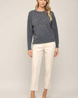 FATE - PEARL TRIM ROUND NECK SWEATER