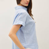 Be Cool - LINEN BLEND DOLMAN SLEEVE SHIRT-CHAMBRAY