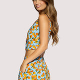 Lost + Wander - Citrus Soiree Top - Spring Lemon Print Front Button