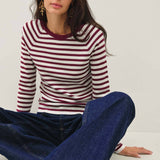 Be Cool - STRIPED SLIM FIT RAGLAN SLEEVE SWEATER