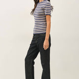 Be Cool - CLASSIC STRIPED CREWNECK SHORT SLEEVE SWEATER