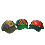Lumily - Tulum Hand Embroidered Trucker Flower Hat - Mexico