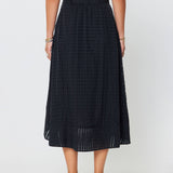 Current Air - Gingham Asymmetric Belted Midi Skirt