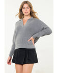 THML - Collared Knit Sweater