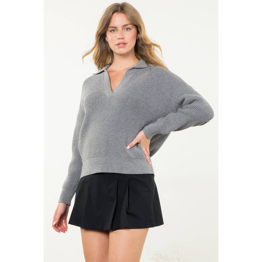 THML - Collared Knit Sweater