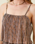 Mystree - Pleated Glitter Cami Dress