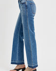 RISEN Raw Hem Ankle Bootcut Jeans (Plus Size only)