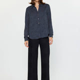 Current Air - Jacquard Animal Button-Down Blouse