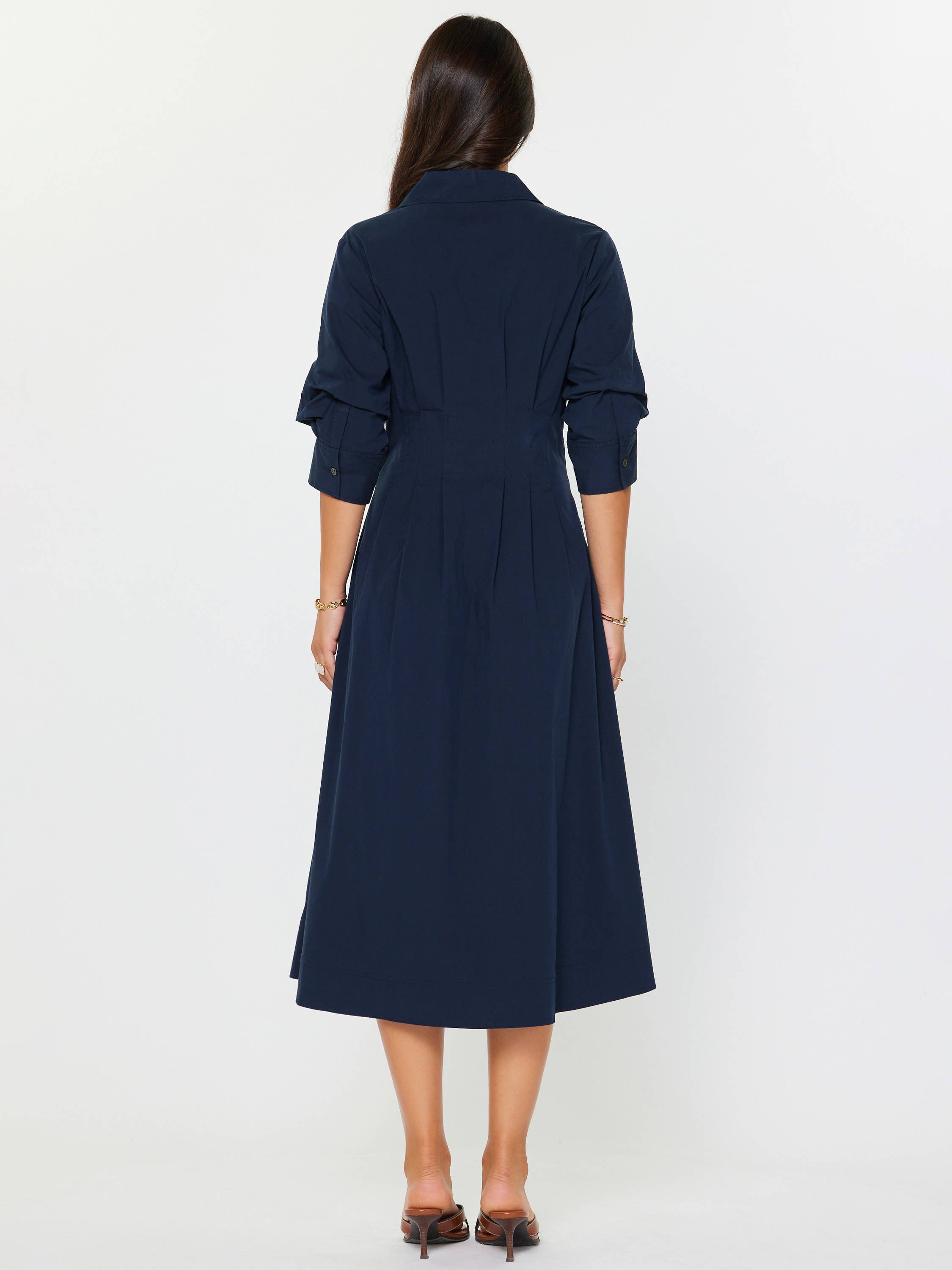 Current Air - Navy Button Midi Dress