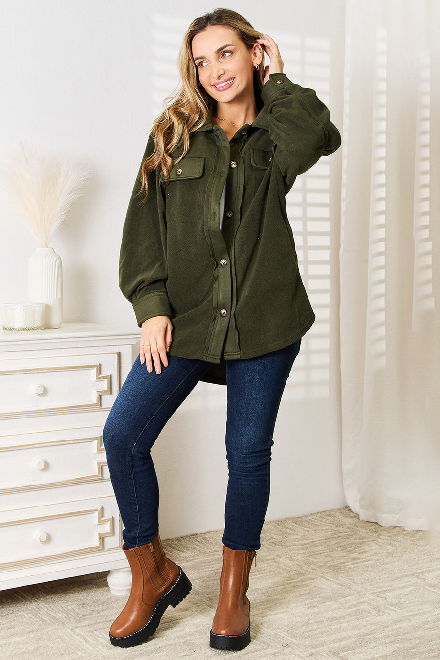 Heimish Cozy Girl Plus Size Button Down Shacket