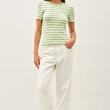 Be Cool - CLASSIC STRIPED CREWNECK SHORT SLEEVE SWEATER