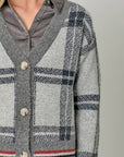 Mystree Plaid Sweater Cardigan