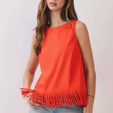 TCEC -Fringe Hem Sleeveless Top