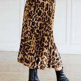 Animal Print Pleated Midi Skirt by LE LIS