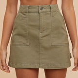 Annie Wear Cargo Denim Mini Skirt
