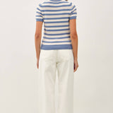 Be Cool - CLASSIC FIT STRIPED SHORT SLEEVE SWEATER TOP