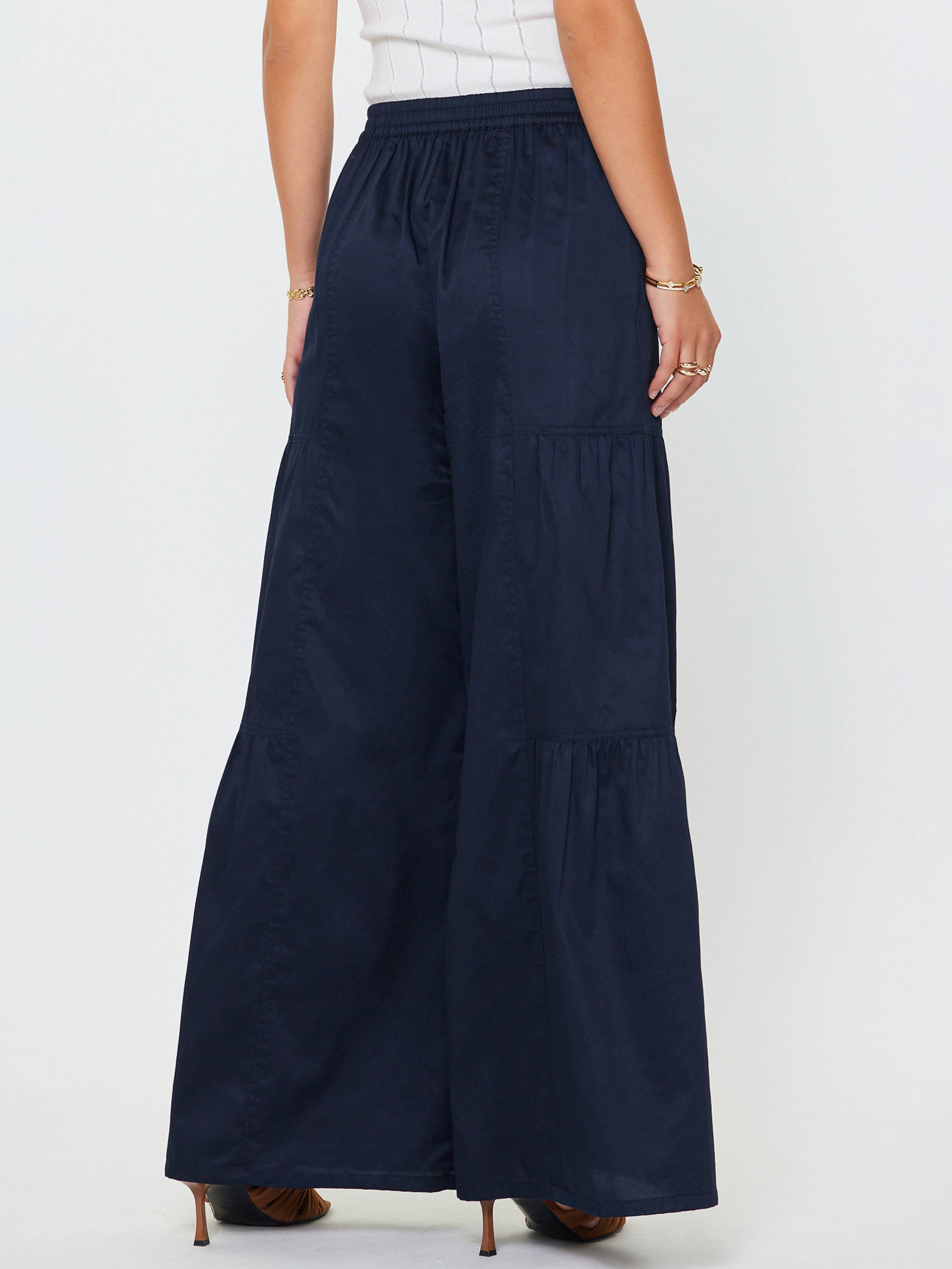 PREORDER: Current Air - Cotton Tiered Wide Leg Pants (ships approx. 2/5/26)