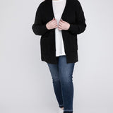 Waffle Open Cardigan Sweater, Various Colors, Zenana (Plus size only)