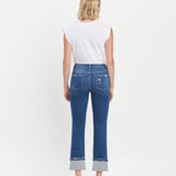 Vervet by Flying Monkey - High Rise Cuff Slim Straight Jeans