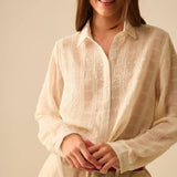 Q2 - Ivory Chiffon Shirt with Sequin Detail