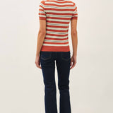 Be Cool - CLASSIC FIT STRIPED SHORT SLEEVE SWEATER TOP