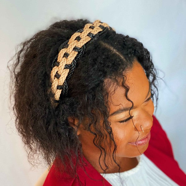 Vegan Leather Braided Headband, Ellison & Young