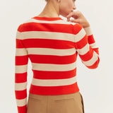 Lia Striped Knit Top, Crescent