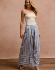 BiBi Striped Wide Leg Pants with Pockets