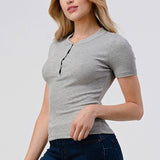 Hashttag - Short Sleeve Henley Top