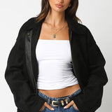 Olivaceous - Mia Faux Suede Jacket