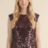 Mustard Seed - All-Over Paillette Embroidered Knit Top