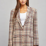 FATE - PLAID PATTERN TAILORED SINGLE BREASTED BLAZER