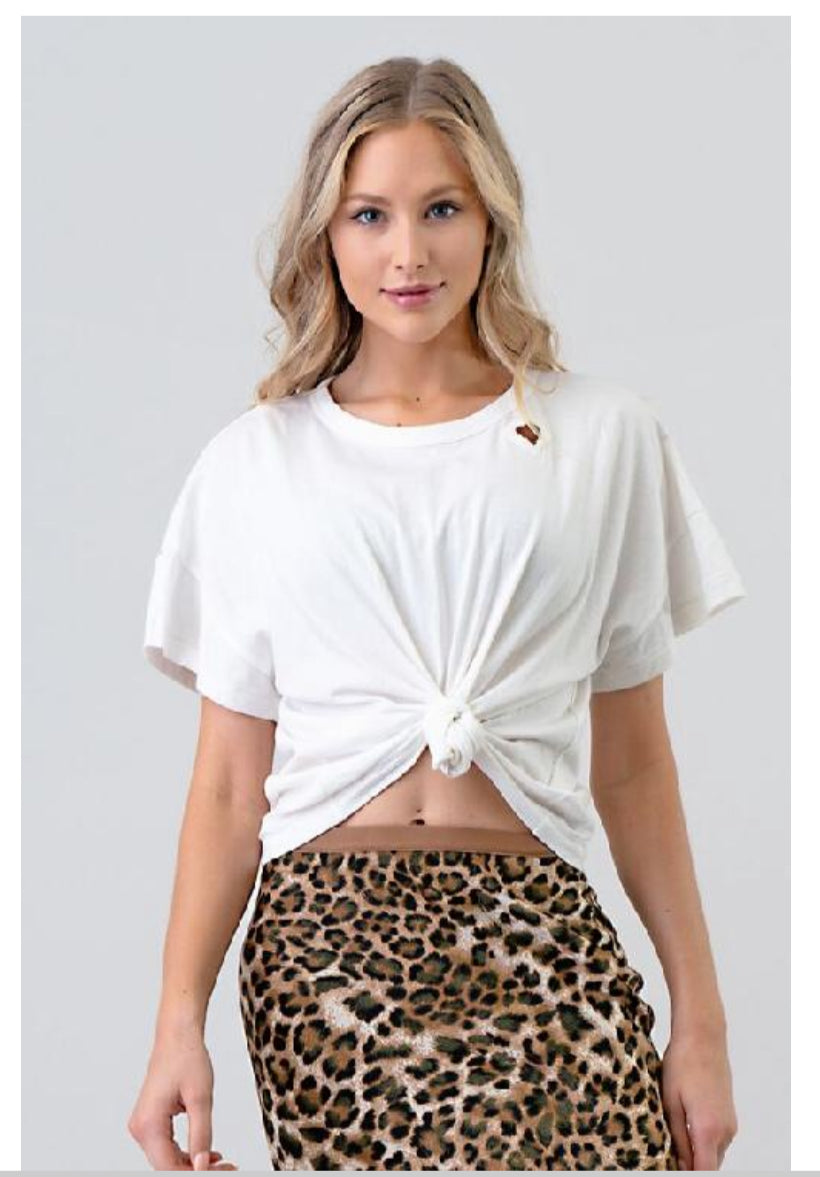 Boxy Tee Shirt with heart embroidery, Hashttag