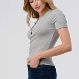 Hashttag - Short Sleeve Henley Top