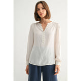 FUN2FUN - SATIN BUTTON FRONT BLOUSE