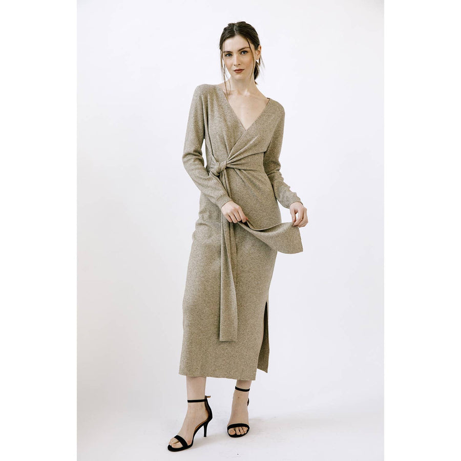 STORIA - HEATHERED KNIT MIDI DRESS