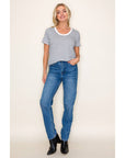STACCATO - ROUND NECK EVERYDAY STRIPE TOP