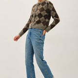 Be Cool - Wool Blend Argyle Cardigan