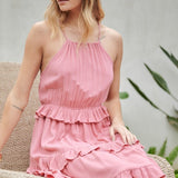 SOLID RUFFLE SLEEVELESS MINI DRESS, Davi & Dani