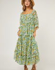 FLORAL CHIFFON MIDI DRESS, Davi & Dani