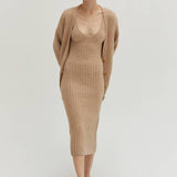 Crescent  - Mave Brushed Ribbed Sweater Dress Two-piece Set