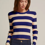 Lia Striped Knit Top, Crescent